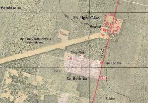 Map of the old airfield at Binh Ba