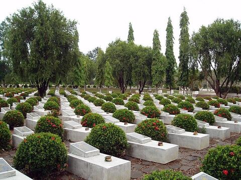 Vietnamese communist graves in the Baria cemetery. There is no commemoration for Vietnamese who died fighting for America and her allies.